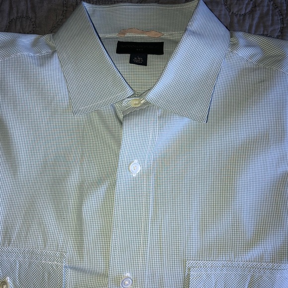 Banana Republic Green Gingham button down shirt - Picture 1 of 6